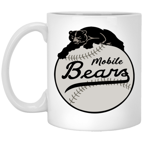 Mobile Black Bears Mug 11 oz. Ceramic Negro Leagues Baseball color White