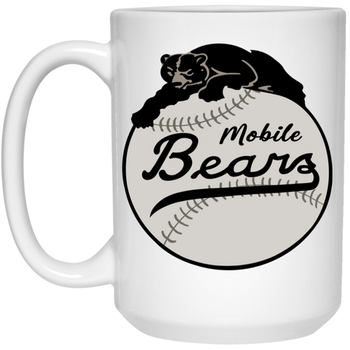 Mobile Black Bears Large Drink Mug 15 oz. Negro Leagues Baseball Team color White