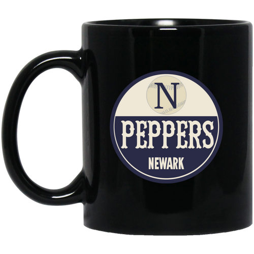 Newark Peppers Mug 11 oz. Black Glossy Ceramic Negro Leagues Baseball Team