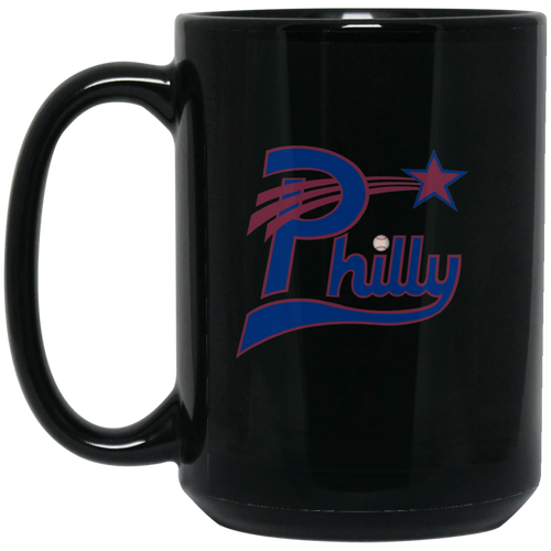 Philadelphia Stars Mug 15 oz. Black Glossy Ceramic Negro Leagues Baseball Team