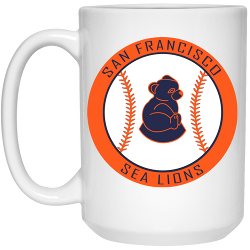 San Francisco Sea Lions Large Drink Mug 15 oz. Glossy Ceramic Negro Leagues Baseball Team color White
