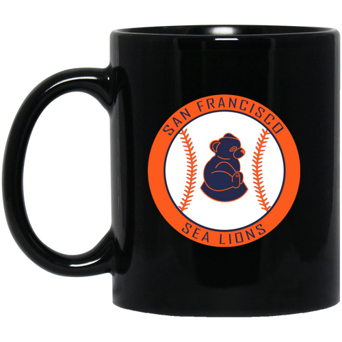 San Francisco Sea Lions Mug 11 oz. Black Glossy Ceramic Negro Leagues Baseball Team