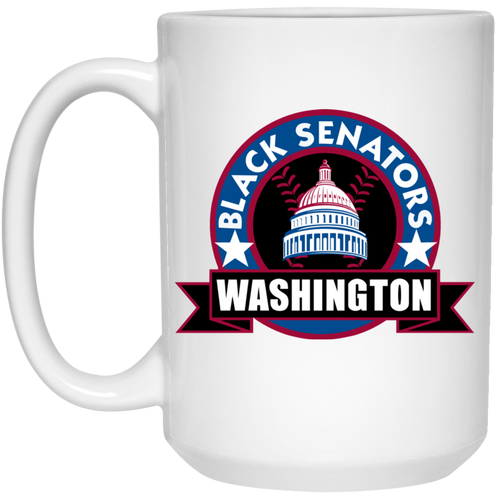 Washington Black Senators Large Drink Mug 15 oz. Negro Leagues Baseball Team color White