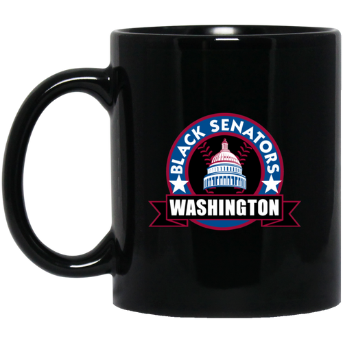 Washington Black Senators Mug 11 oz. Black Glossy Ceramic Negro Leagues Baseball Team