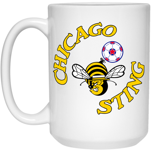 Chicago Sting Mug 15 oz. White Glossy Ceramic NASL Soccer Team color White