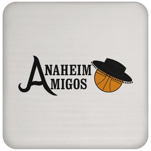 Anaheim Amigos ABA Basketball Team Drink Coaster color White