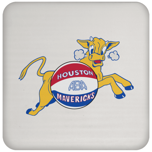 Houston Mavericks ABA Basketball Team Drink Coaster color White