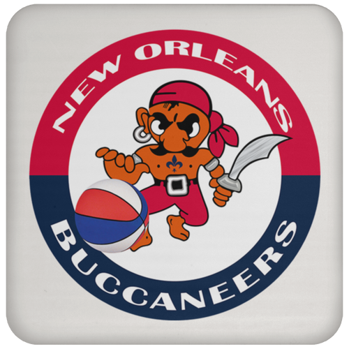 New Orleans Buccaneers ABA Basketball Team Drink Coaster color White