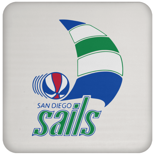 San Diego Sails ABA Basketball Team Drink Coaster color White