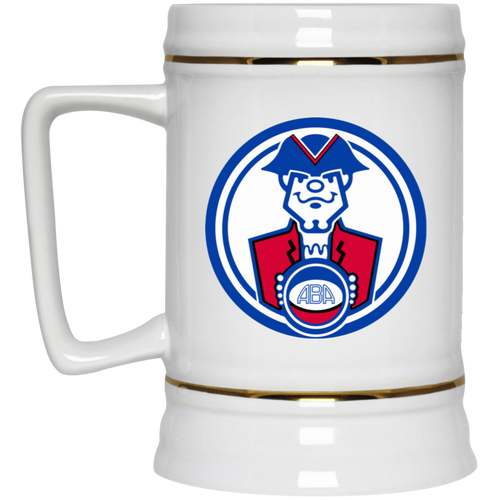 Virginia Squires Beer Stein Mug Ceramic 22 oz. Capacity ABA Basketball Team color White