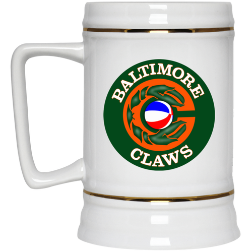 Baltimore Claws ABA 22 oz. Beer Stein American Basketball Association Team color White