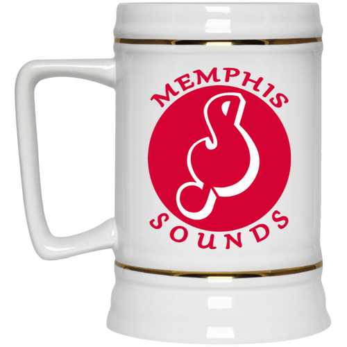 Memphis Sounds ABA Ceramic Beer Stein 22 oz. American Basketball Association Team color White