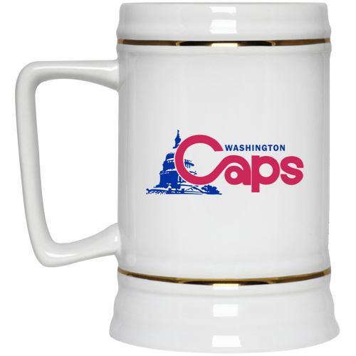 Washington Caps Beer Stein Mug Ceramic 22 oz. Capacity ABA Basketball Team color White