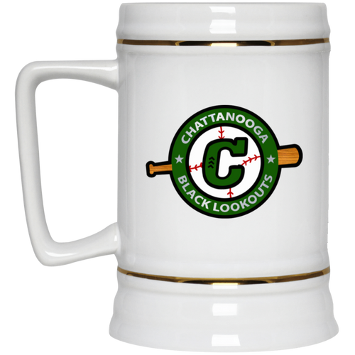 Chattanooga Black Lookouts Beer Stein Mug Ceramic 22 Oz. Capacity Negro Leagues Baseball color White