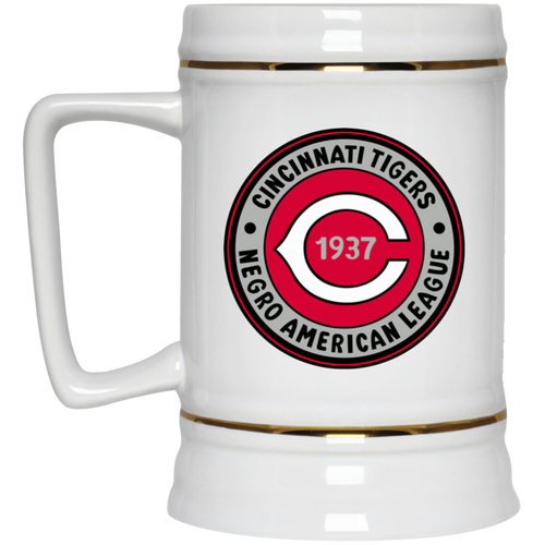 Cincinnati Tigers Beer Stein Mug Ceramic 22 Oz. Capacity Negro Leagues Baseball color White