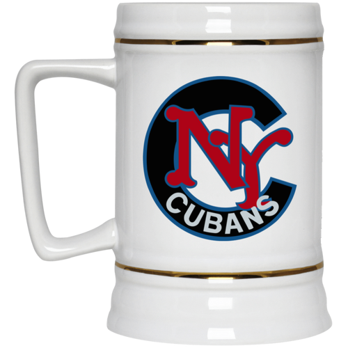 New York Cubans Beer Stein Mug Ceramic 22 Oz. Capacity Negro Leagues Baseball team color White