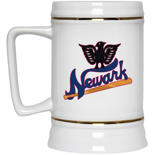 Newark Eagles Beer Stein Mug Ceramic 22 Oz. Capacity Negro Leagues Baseball team color White