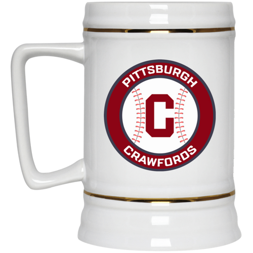 Pittsburgh Crawfords Beer Stein Mug Ceramic 22 Oz. Capacity Negro Leagues Baseball team color White