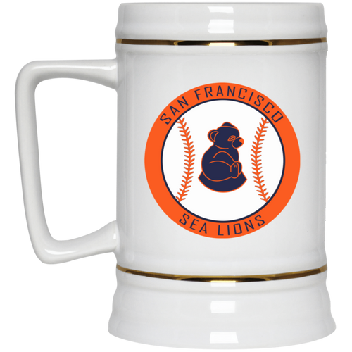 San Francisco Sea Lions Ceramic Beer Stein Mug 22 Oz. Capacity Negro Leagues Baseball color White