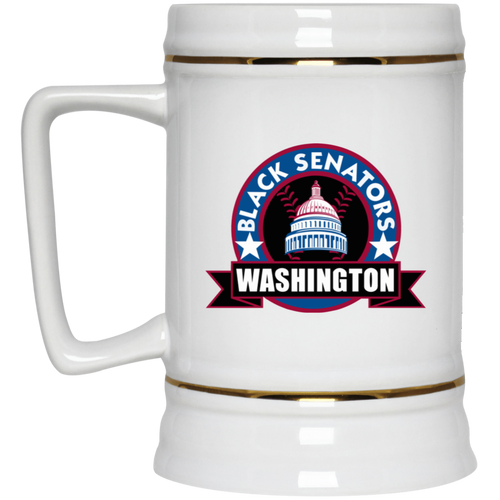 Washington Black Senators Beer Stein Mug Ceramic 22 Oz. Capacity Negro Leagues Baseball color White