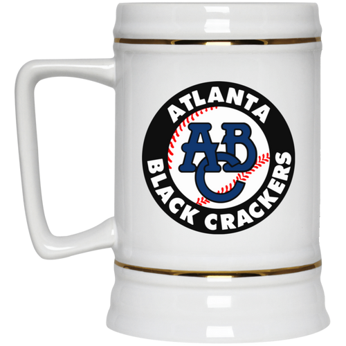 Atlanta Black Crackers Beer Stein Mug Ceramic 22 Oz. Capacity Negro Leagues Baseball color White