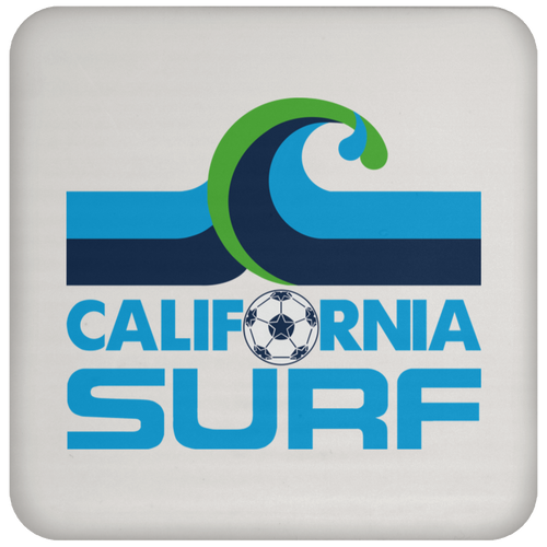 California Surf NASL Soccer Team Drink Coaster Pad color White