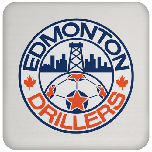 Edmonton Drillers NASL Soccer Team Drink Coaster Pad color White