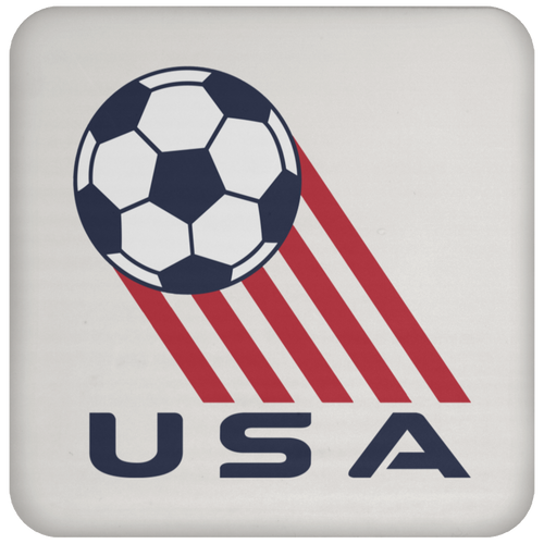 Team USA American National Soccer Team Drink Coaster Pad color White