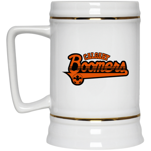 Calgary Boomers NASL Soccer Team Beer Mug Stein Drinkware 22 Oz. Capacity color White