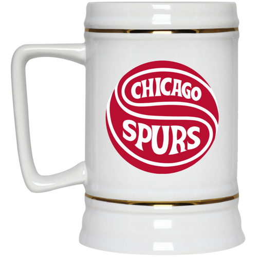 Chicago Spurs NASL Soccer Team Beer Mug Stein Drinkware 22 Oz. Capacity color White