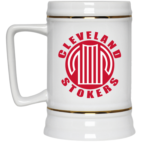 Cleveland Stokers NASL Soccer Team Beer Mug Stein Drinkware 22 Oz. Capacity color White