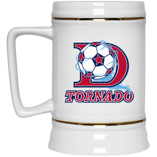 Dallas Tornado NASL Soccer Beer Stein Mug 22 Oz. Capacity color White