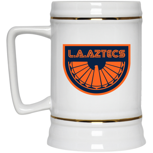 Los Angeles Aztecs NASL Soccer Team Ceramic Beer Stein Mug 22 Oz. Capacity color White