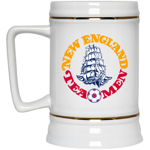 New England Tea Men NASL Soccer Team Beer Mug Stein Drinkware 22 Oz. Capacity color White