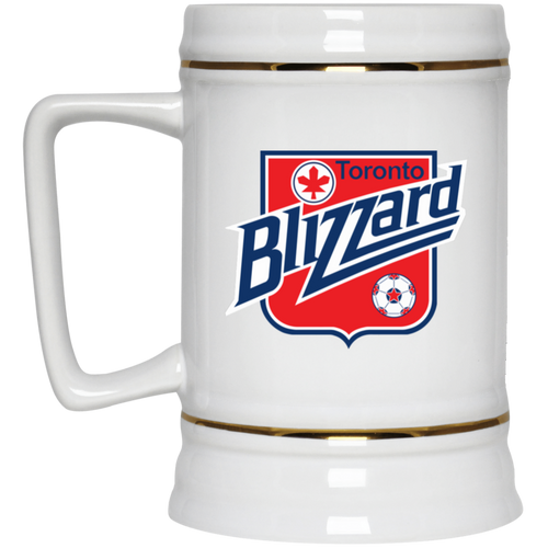 Toronto Blizzard NASL Soccer Team Ceramic Beer Stein Mug 22 Oz. Capacity color White