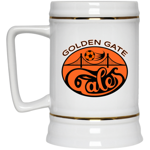 Golden Gate Gales Beer Mug Stein Ceramic 22 Oz. Capacity ASL Soccer Team color White