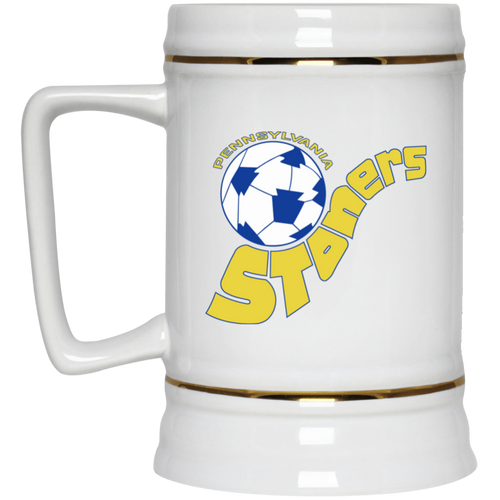 Pennsylvania Stoners Beer Stein Mug Ceramic  22 Oz. Capacity ASL Soccer Team color White