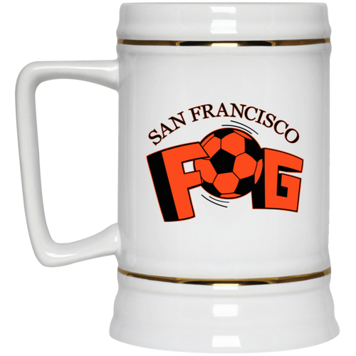 San Francisco Fog Beer Stein Mug Ceramic 22 Oz. Capacity MISL Soccer Team color White