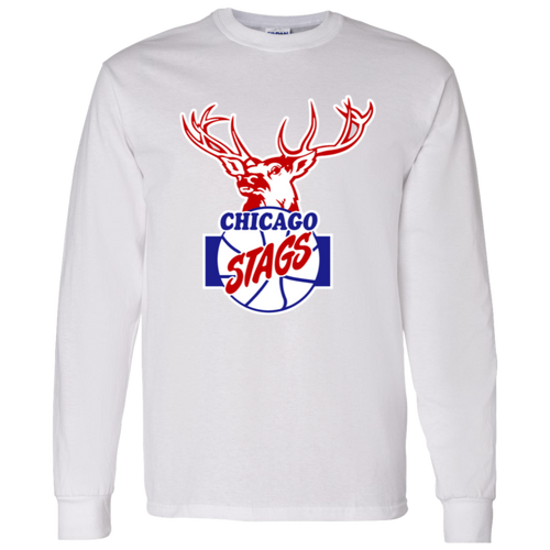 Chicago Stags Long Sleeve NBA Shirt Classic National Basketball Association Team color White