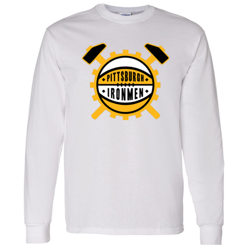 Pittsburgh Ironmen NBA Long Sleeve Shirt Classic National Basketball Association Team color White