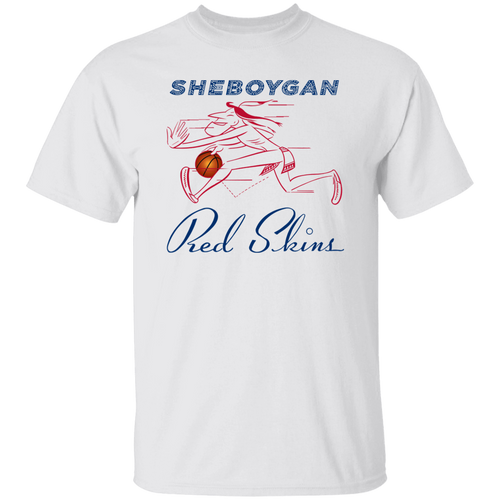 Sheboygan Redskins T-shirt Short Sleeve Tee Shirt Cotton NBA Basketball Team color White