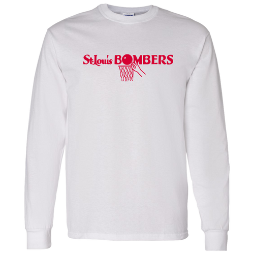 St. Louis Bombers NBA Long Sleeve Shirt Classic National Basketball Association Team color White