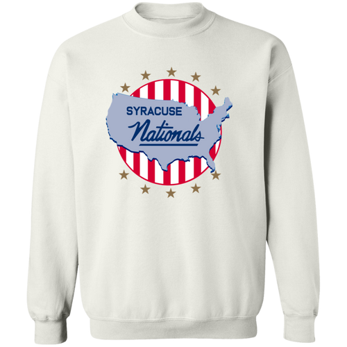 Syracuse Nationals Crewneck Pullover Sweatshirt NBA Basketball Team color White