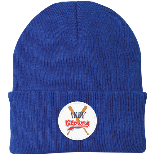 Indianapolis Clowns Knit Beanie Cap Negro Leagues Baseball Team color Royal Blue