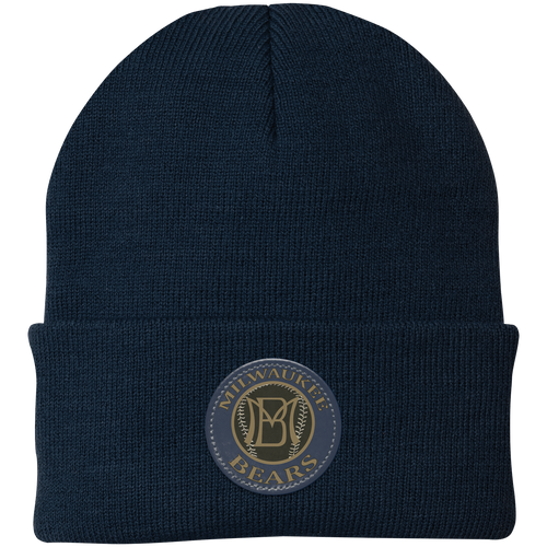 Milwaukee Bears Knit Beanie Cap Negro Leagues Baseball Team color Navy