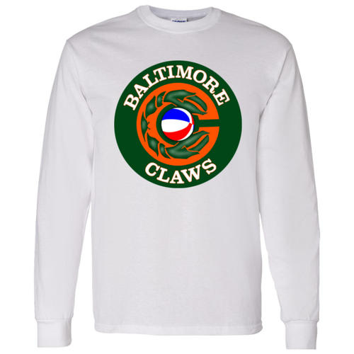 Baltimore Claws ABA Long Sleeve Shirt American Basketball Association color White