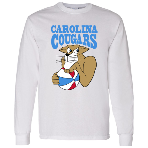 Carolina Cougars ABA Long Sleeve Shirt American Basketball Association color White