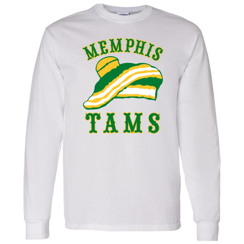 Memphis Tams ABA Long Sleeve Shirt Classic American Basketball Association Team color White