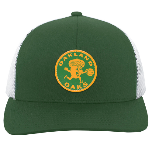 Oakland Oaks ABA Basketball Team Trucker Cap color Green/White