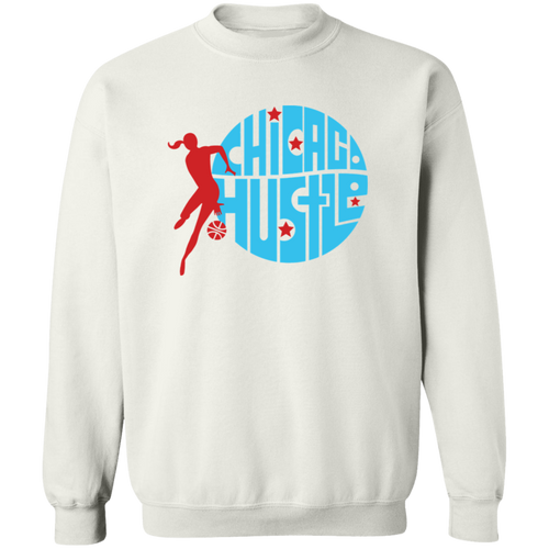 Chicago Hustle WBL Sweatshirt Crewneck Pullover Womens Professional Basketball Team color White